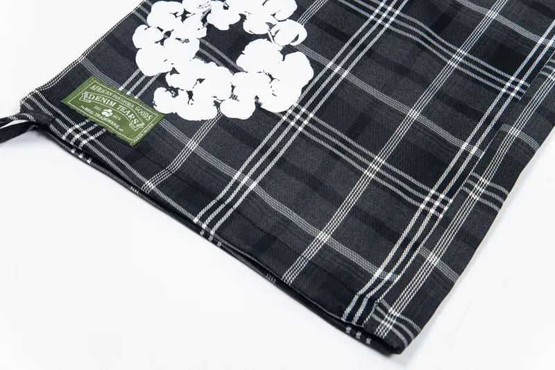 200💰D301# DENIM TEARS READYMADE foam kapok plaid casual pants 18 gray, red S-XL
